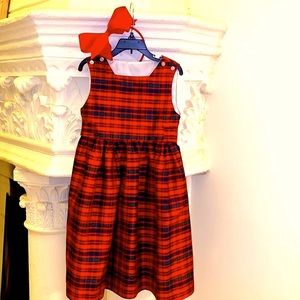 CHRISTMAS SILK DRESS, BAG & HAIR BOW...GORGEOUS LIKE NEW MINT CONDITION!